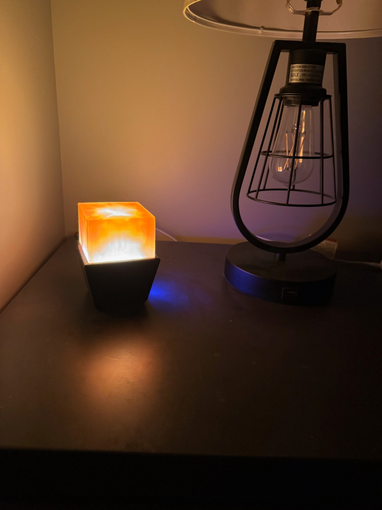 Resin Dimming Accent Bedside Light with Square Base