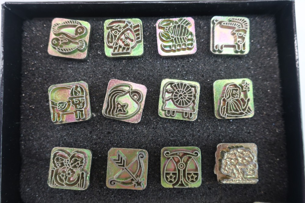 Ivan Leathercraft Zodiac Leather Stamp Set (Missing 1) Set #8151 w/ 2 Tree