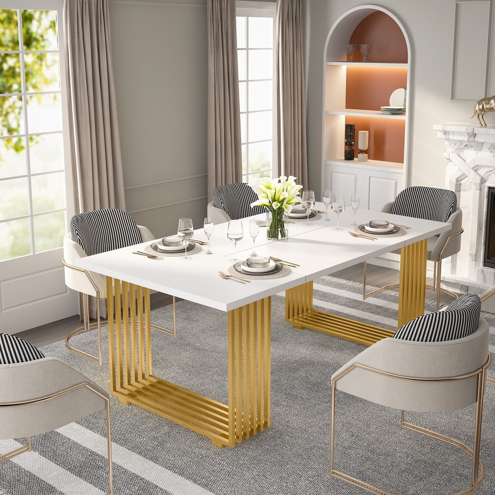 71'' Modern Executive Desk, Large Office Computer Desk Simple Workstation