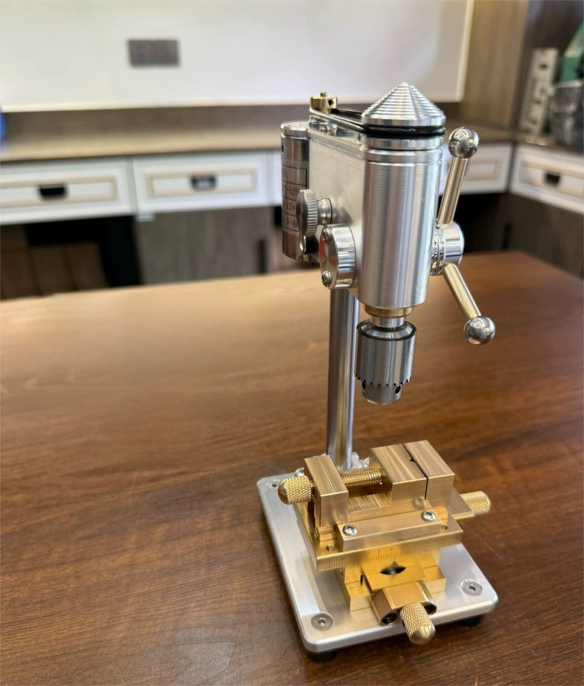 Mini Precision Drill Press with Brass XY Slide – Watchmaker-Grade Accuracy