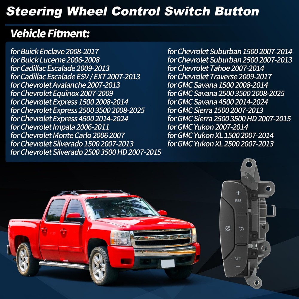 Steering Wheel Cruise Control Switch Button Left Side for Chevrolet Silverado