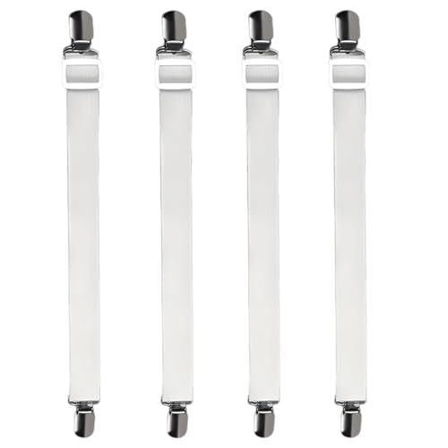 Bed Sheet Grippers – 4-Pack Adjustable Fitted Sheet Clips for Corners,