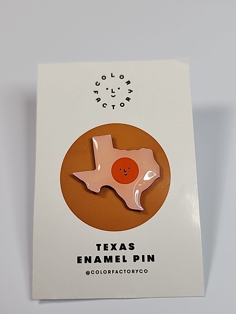 Texas Lapel Pin Orange Smiling Face