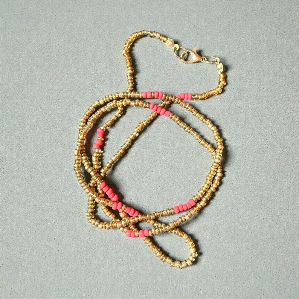 Silver Seed Bead Necklace/Belly Chain