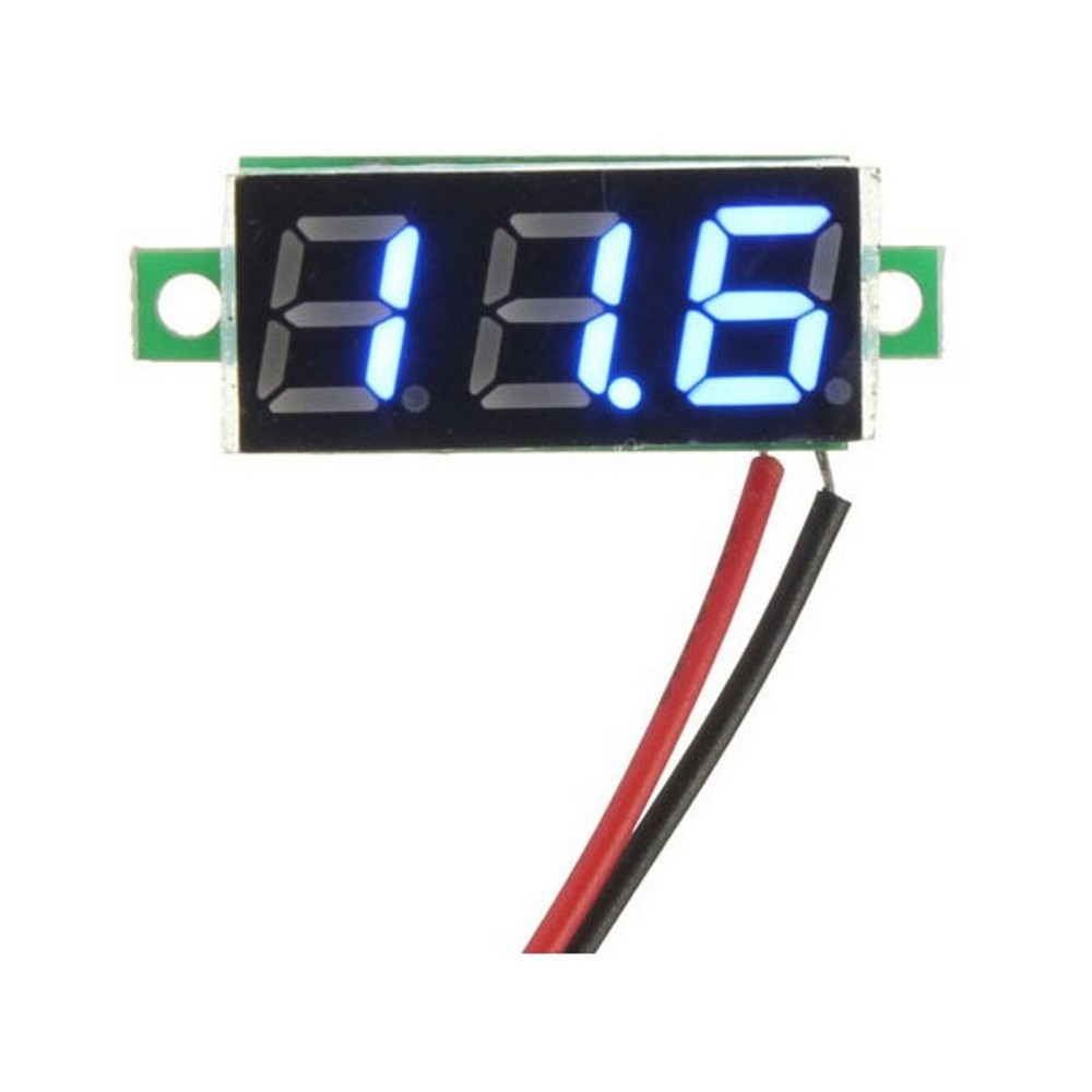 Mini Light Display Voltmeter BLUE Measures 2.5-30V 2 Wire