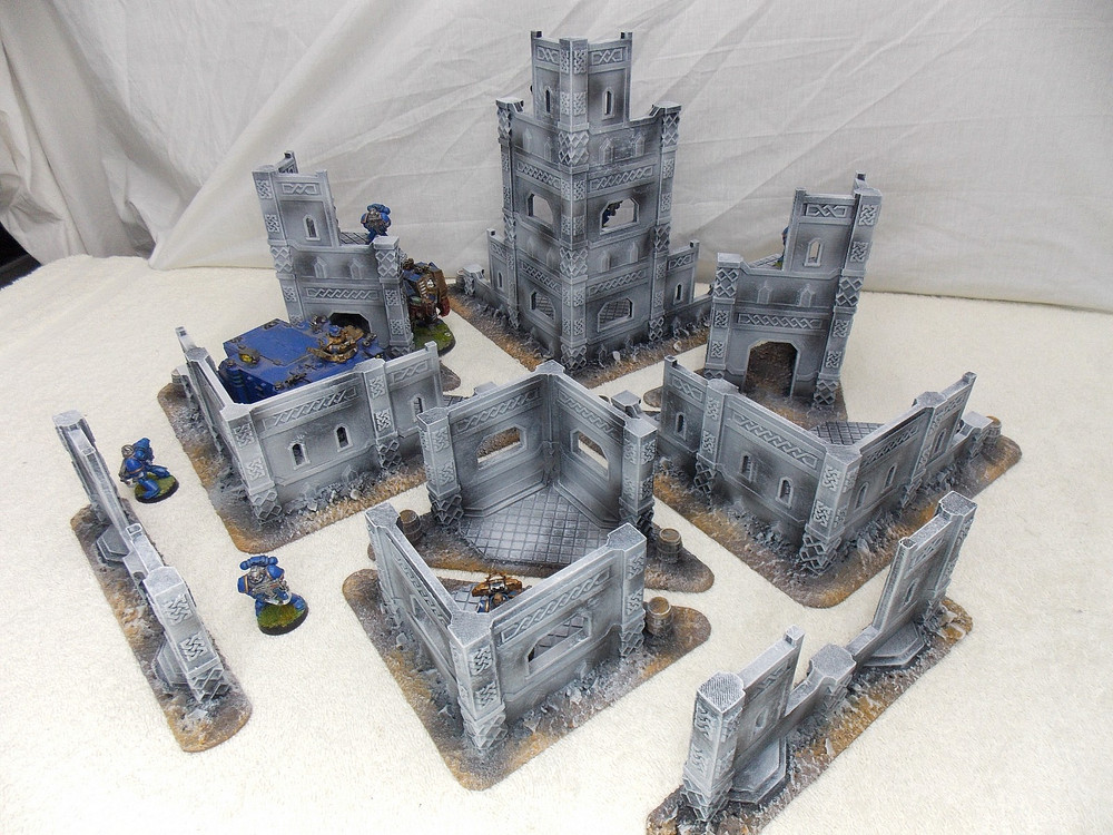 WARGAMING TERRAIN PAINTED, MEGA BUNDLE SET OF 9 PIECES