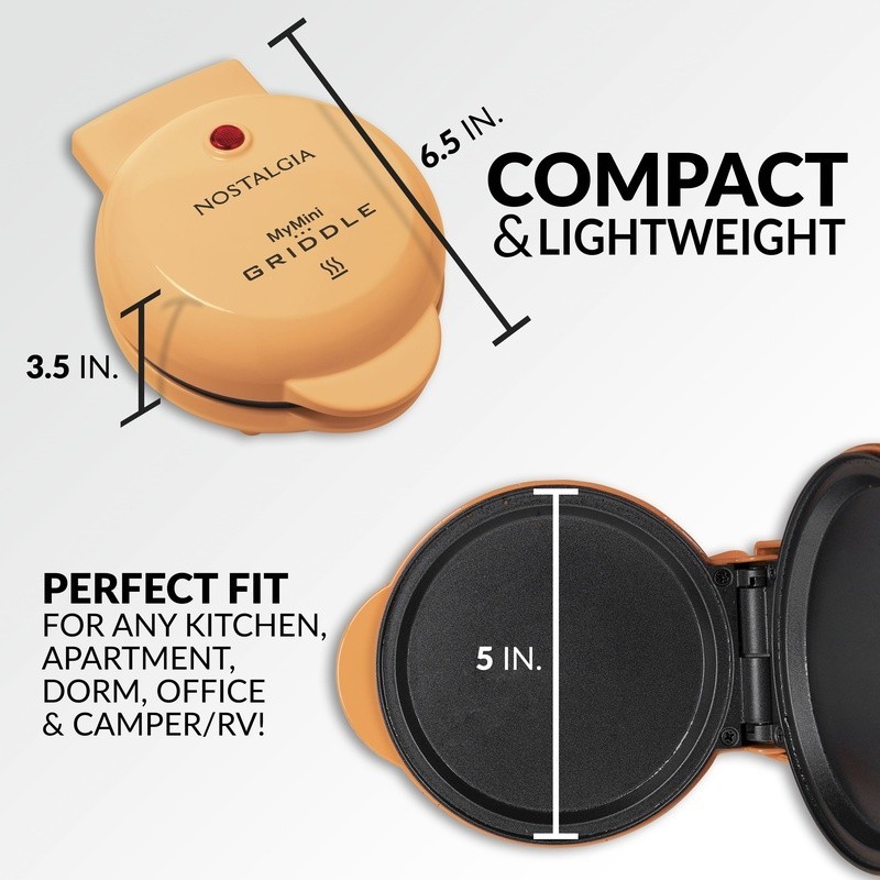 Mini Electric Griddle Kitchen Appliance Eggs Omelets Pancakes Quick Easy Compact
