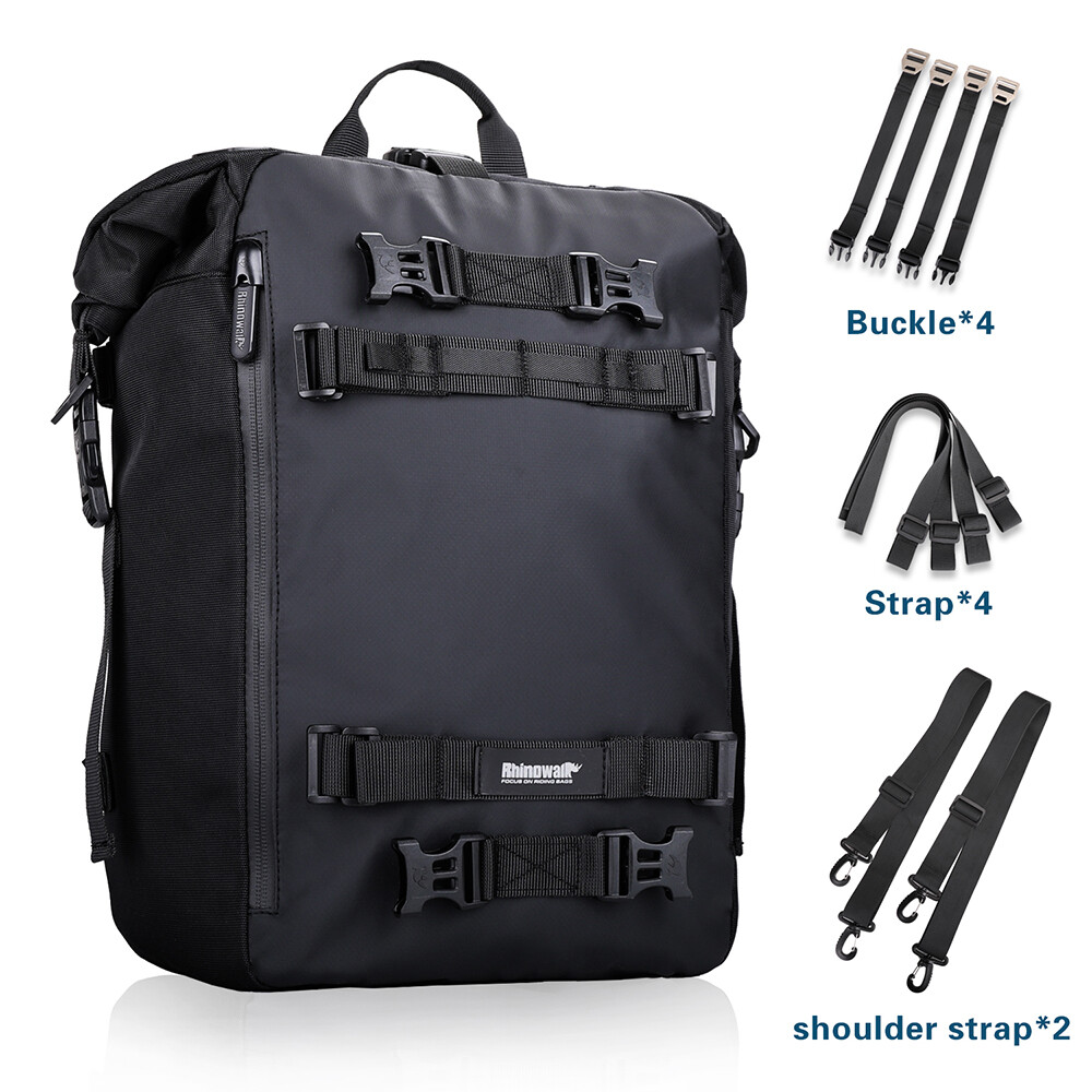 Multi-function Motorcycle Rear Seat Bag PU Coating Riding Storage Backpack 20L