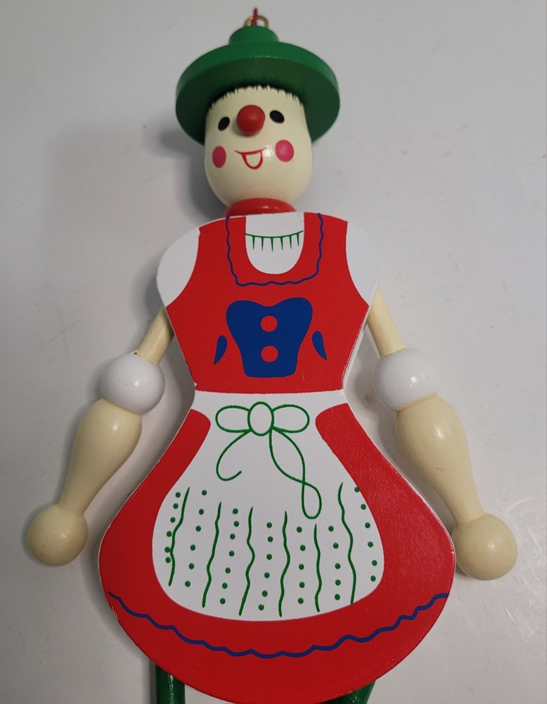 Wooden Pull String Toy Jumping Jack Figure Pull String Marionette