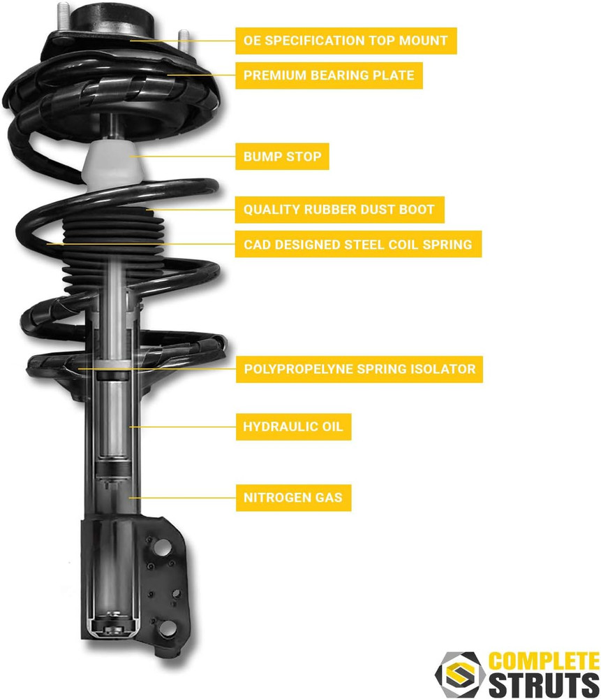 COMPLETESTRUTS - Rear Quick Complete Strut Assemblies with Coil Springs Replacem