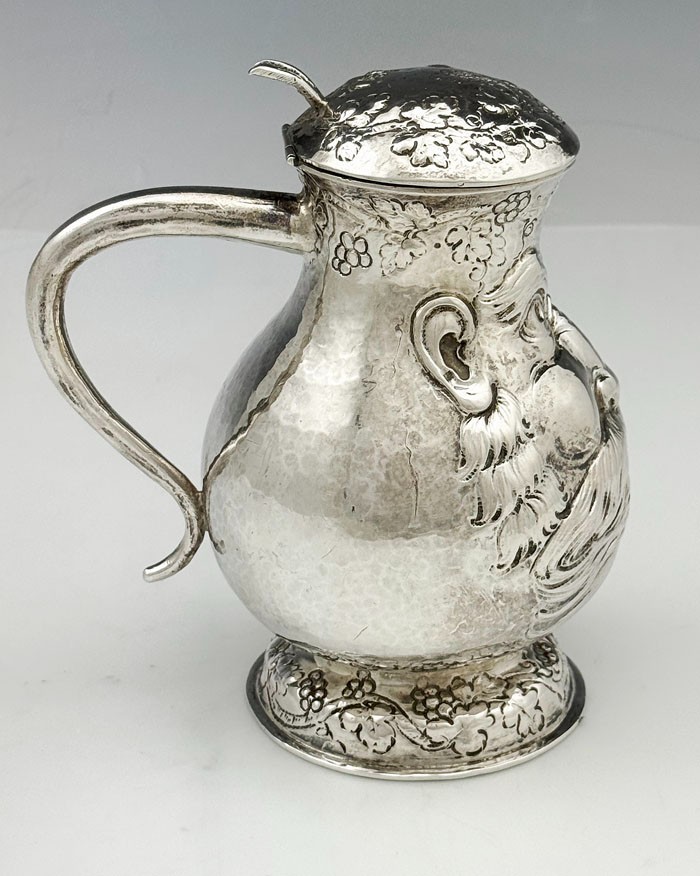 German 812 Silver Covered TANKARD Novelty Face