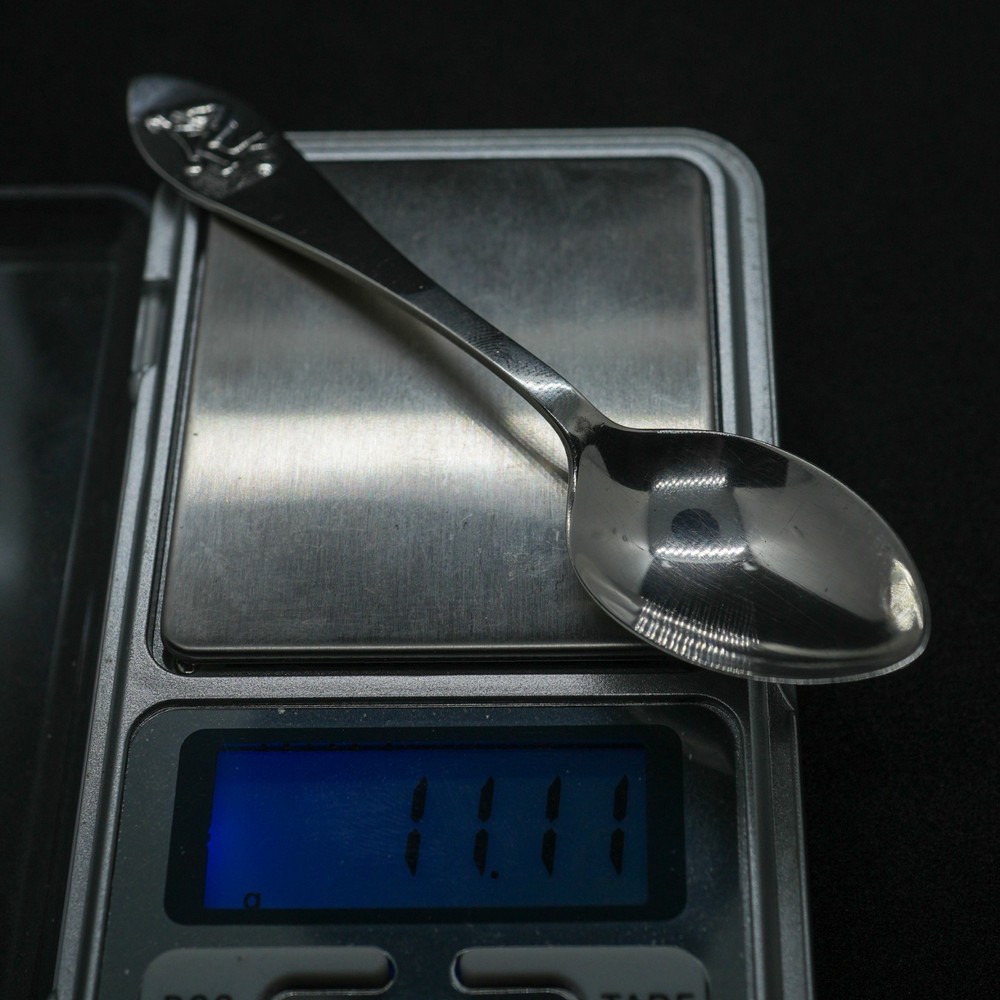 Antique Solid Sterling Silver Bowls Teaspoon. 11g. Robert Pringle.