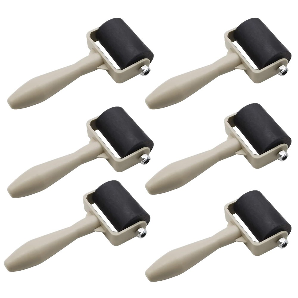 6 Pack Rubber Brayer Roller for Crafting Printmaking Ink Applicator Wallpaper