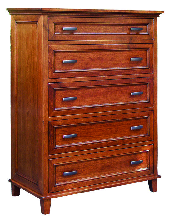 Luxury Amish 5-Pc Modern Solid Wood Bedroom Set Queen King Panel Bed