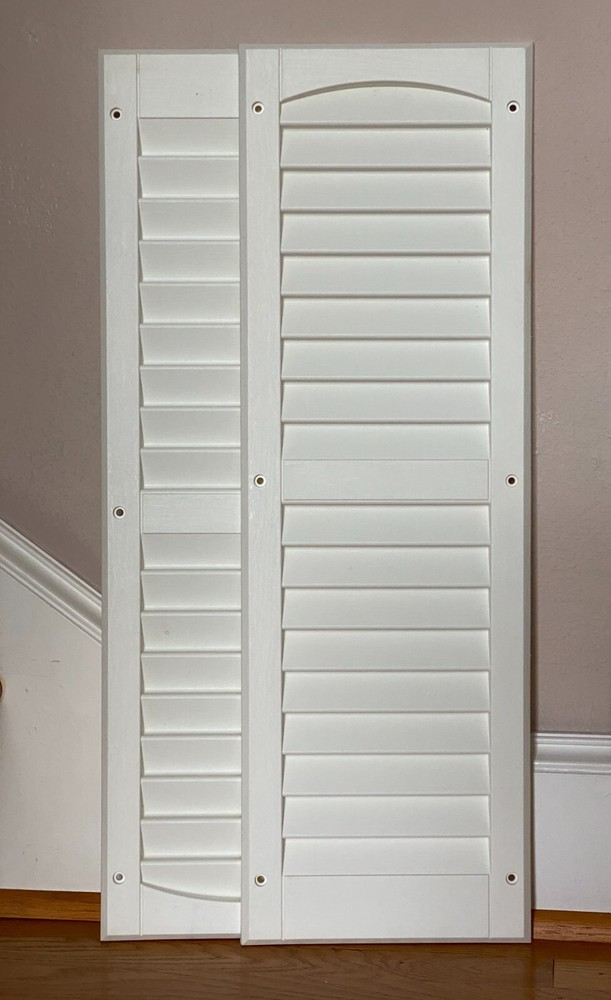 Plastic Vinyl Shutter Pair/Set White~Perfect for Coop, Shed, Play House.