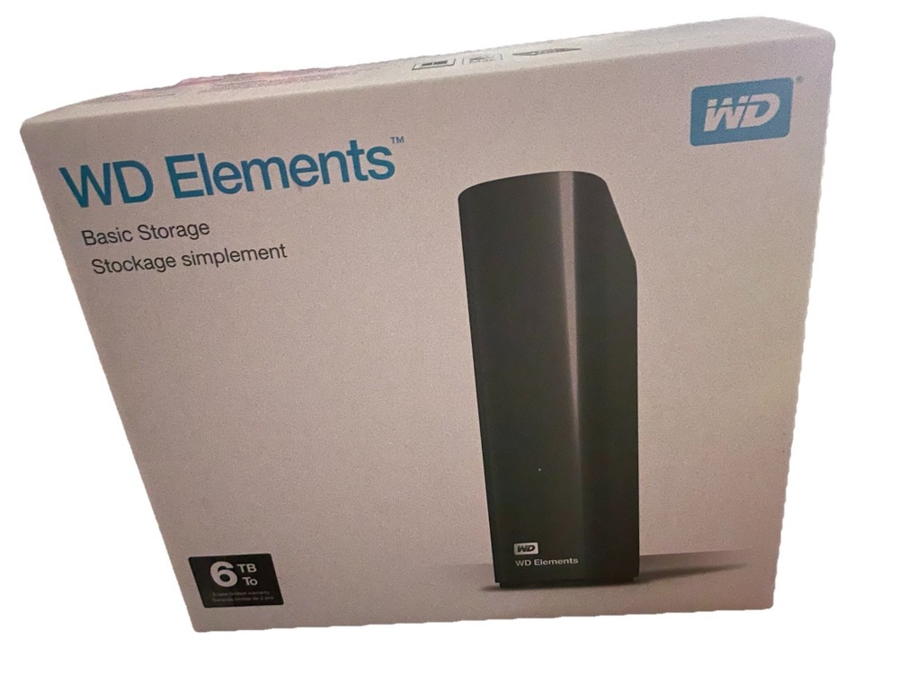 SEALED WD Elements WDBWLG0060HBK-NESN 6TB Basic Storage, Ext Hdrve. USB 3.0 NEW