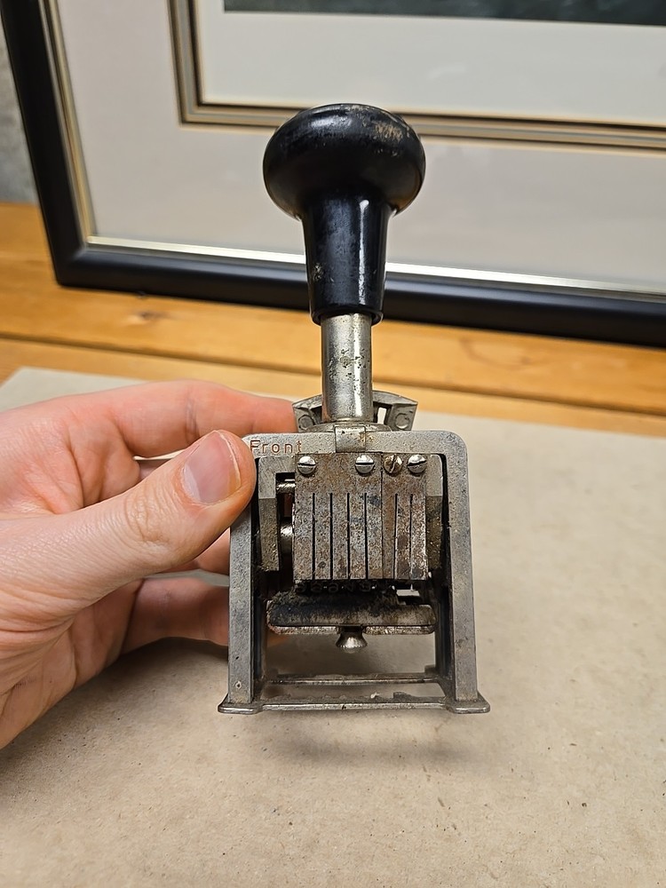 Antique Automatic Numbering Machine 1920s-30s Ectan NY German Made Pre War Work
