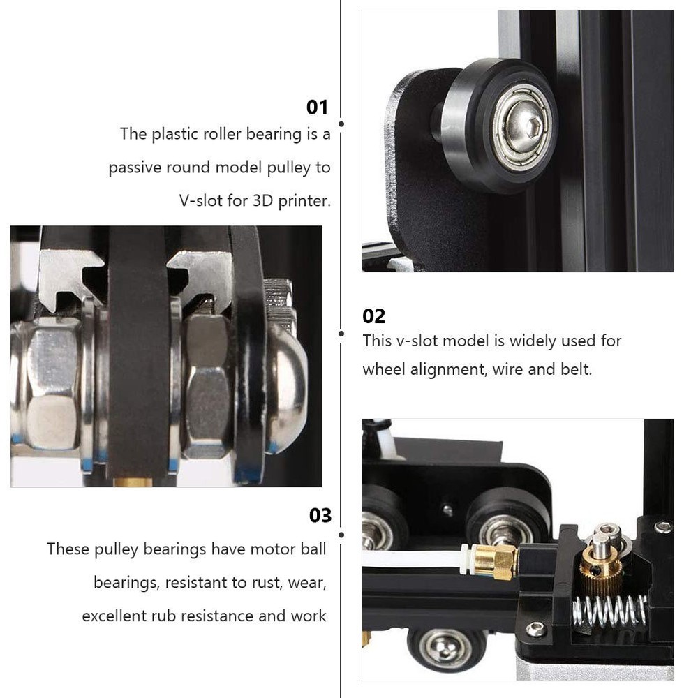 10 Pcs Bearing Guide Pulley Roller Rollers Printer Part with Wheels