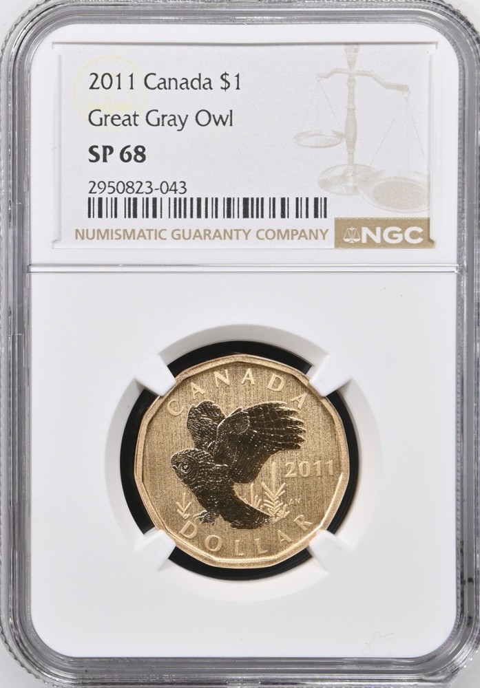 2011 Canada $1 Great Gray Owl NGC SP 68