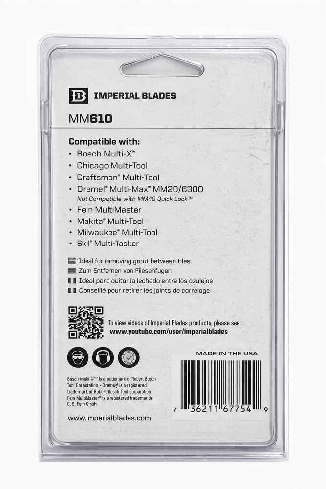 Imperial MM610 Carbide Flush Cut Oscillating Multi-Tool Blade 2.5" NEW