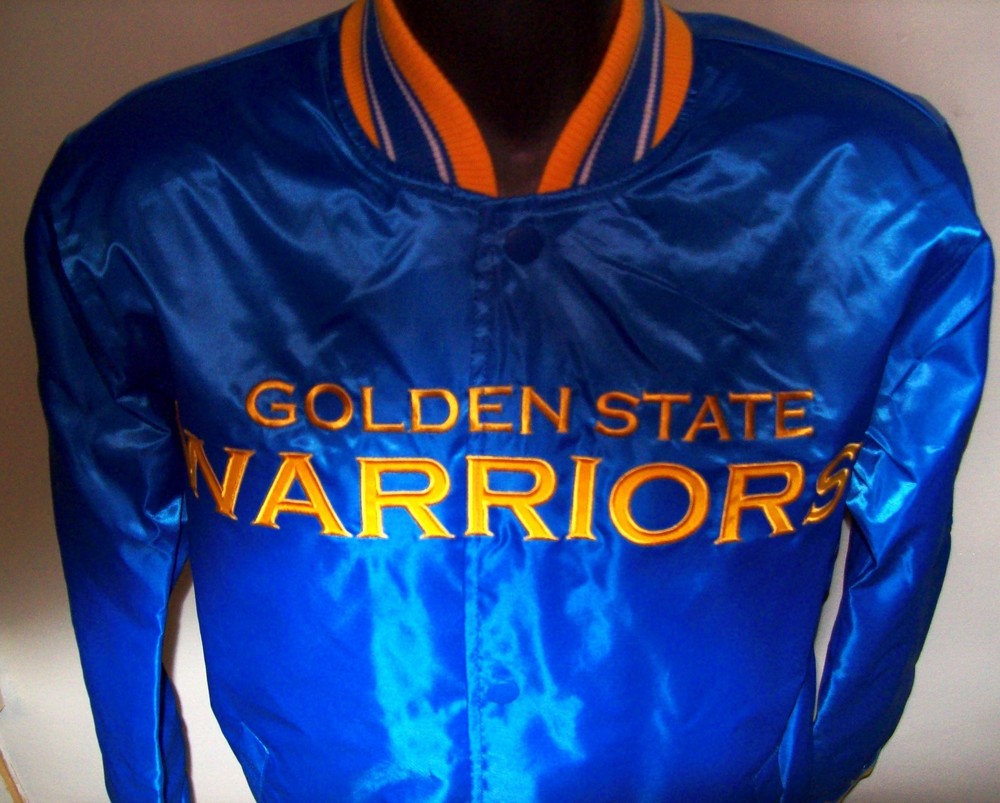 Warriors Jacket NBA Golden State STARTER Snap Down BLUE Small
