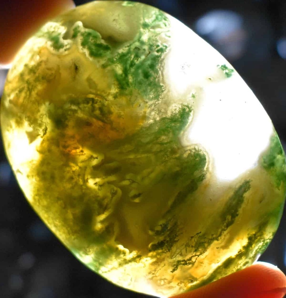 Green Moss Agate Soap-Shaped Palm Stone #8