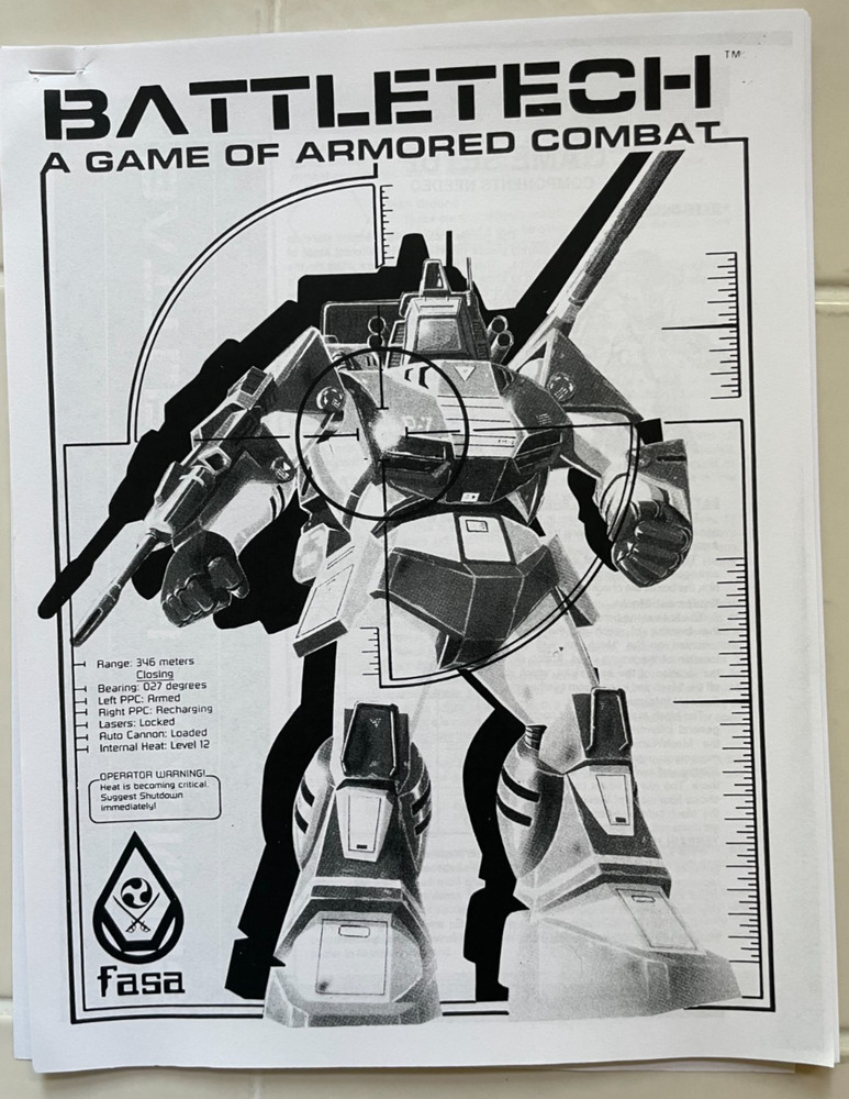 Battletech Box Set 1604 2nd Ed. -replacement rulebook, missing 1 plastic stand