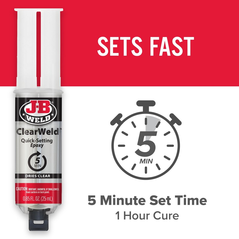 Clear Epoxy 5 Minute Adhesive Syringe 2 Pack, 50112-2