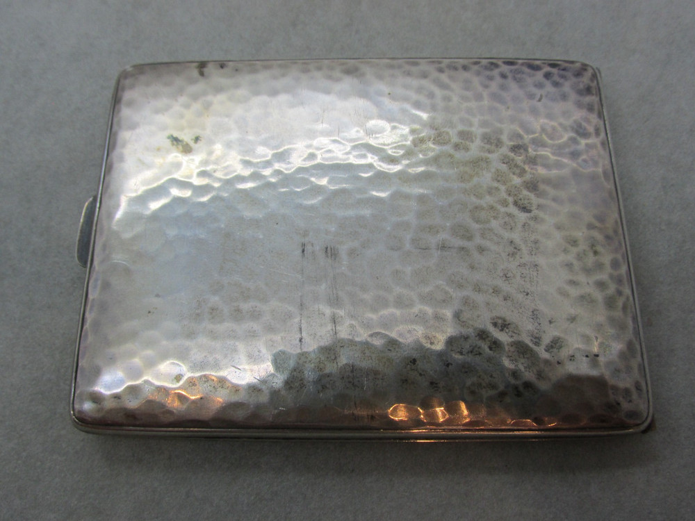 Vintage Tooled Sterling Silver Cigarette Case Monogram MBR 88 grams