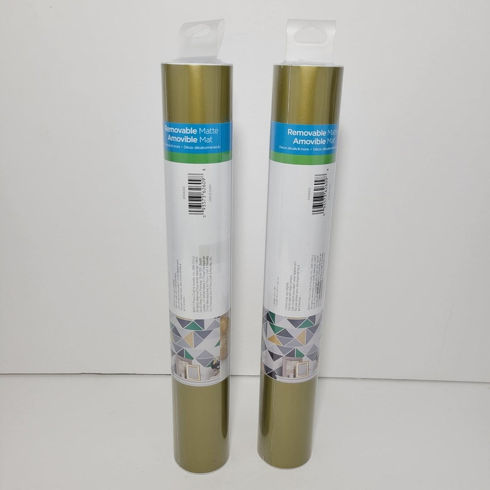 2 Rolls Cricut Premium Removeable Gold Vinyl Matte Finish - NEW