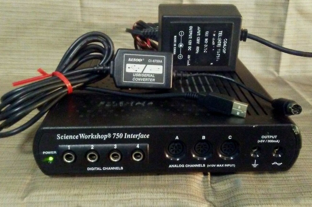 Pasco Scientific Workshop 750 Interface USB CI-6759A  w/POWER ADAPTER/USB CABLE