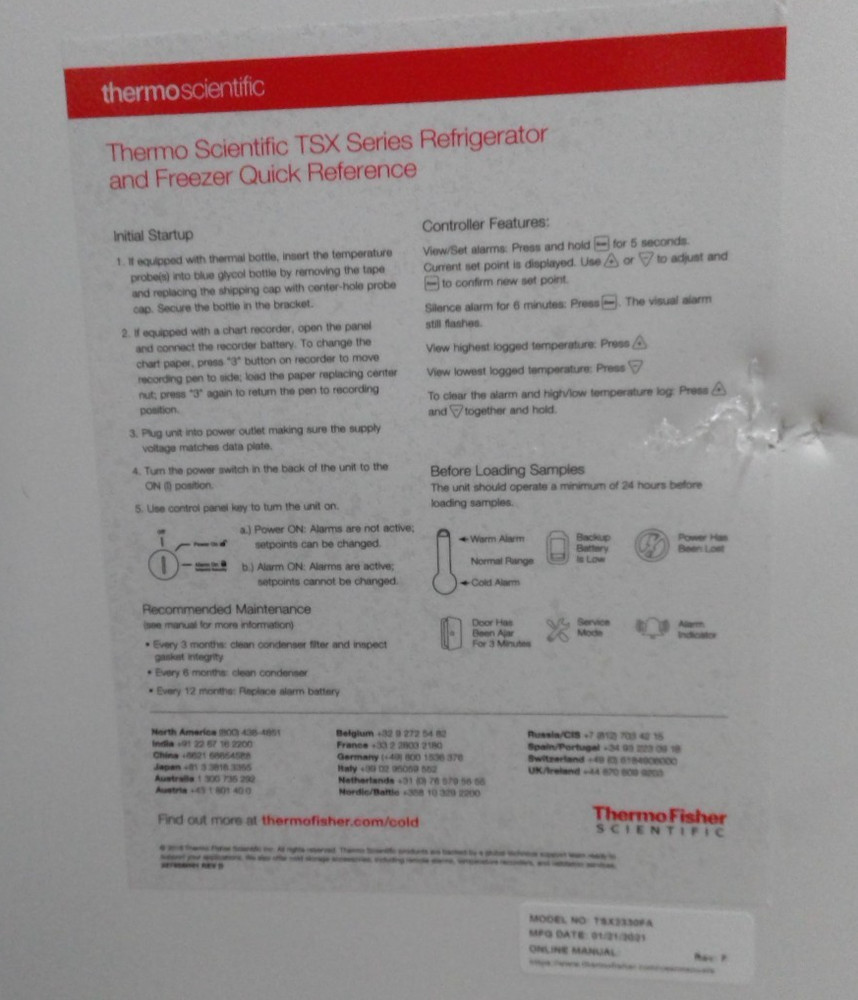 Thermo Scientific TSX Series -30°C Freezer