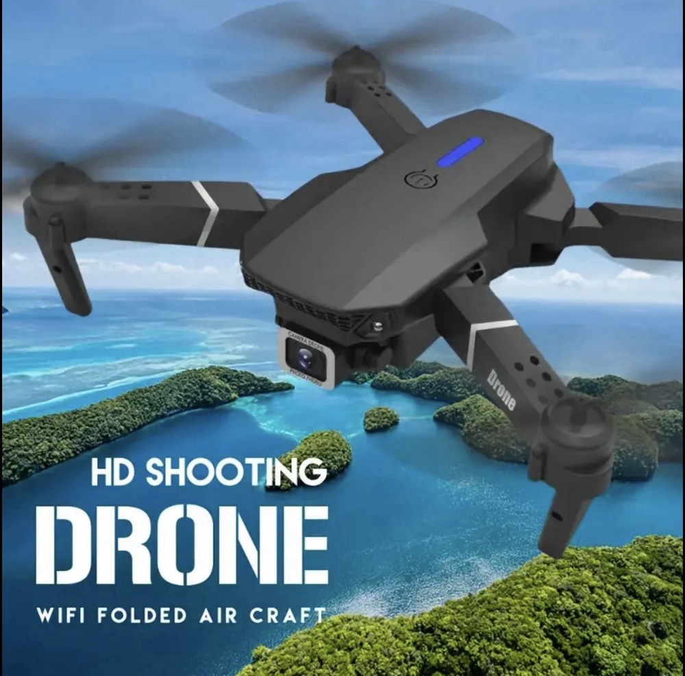 E88 Pro Drone Dual Camera Drone Obstacle Avoidance 4 Batteries Foldable 3 Speed