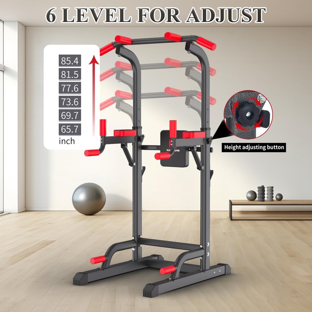 Power Tower Dip Station, Multi-Function Assistive Trainer Pull Up for Home Gy...
