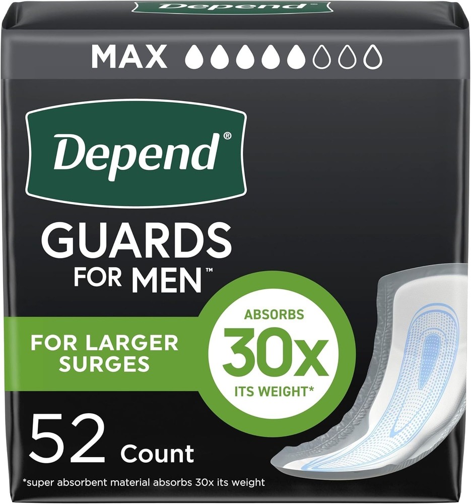 Guards Incontinence Pads for Men, Maximum Absorbency, 52 Count