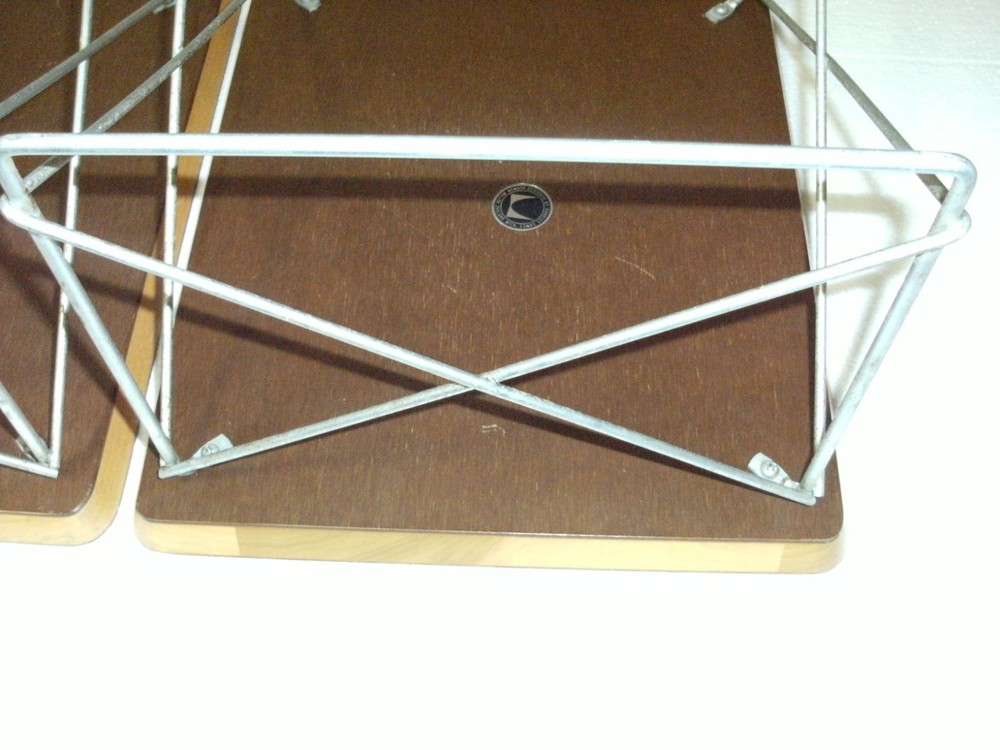 (2) Early Herman Miller Eames Wire Base Low Table's ~ Walnut