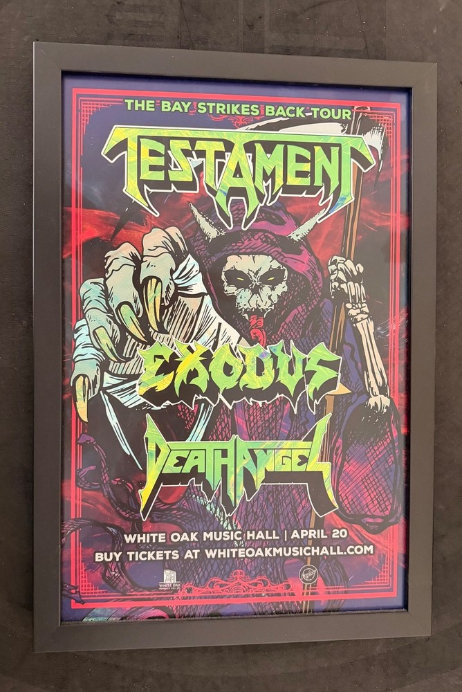 Testament "The Bay Strikes Back" Tour Poster Professionally Framed