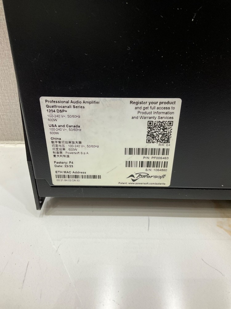 POWERSOFT QUATTROCANALI 1204-DSP+ PROFESSIONAL AUDIO AMPLIFIER