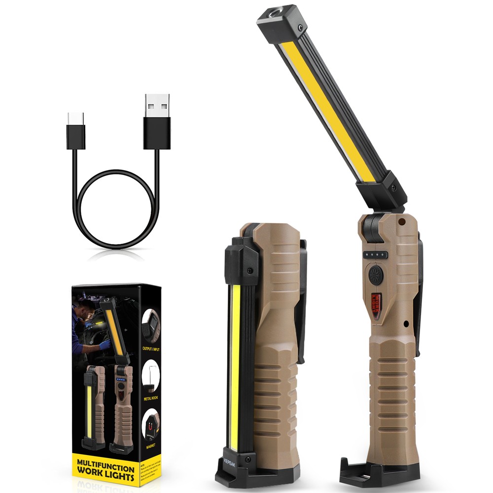 Rechargeable LED COB Work Light Mechanic Flashlight Lamp Magnetic Base Bright