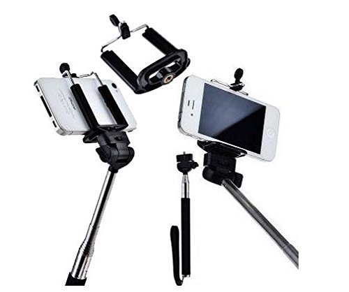 Extendable Handheld Selfie Stick for Cellphones - Black