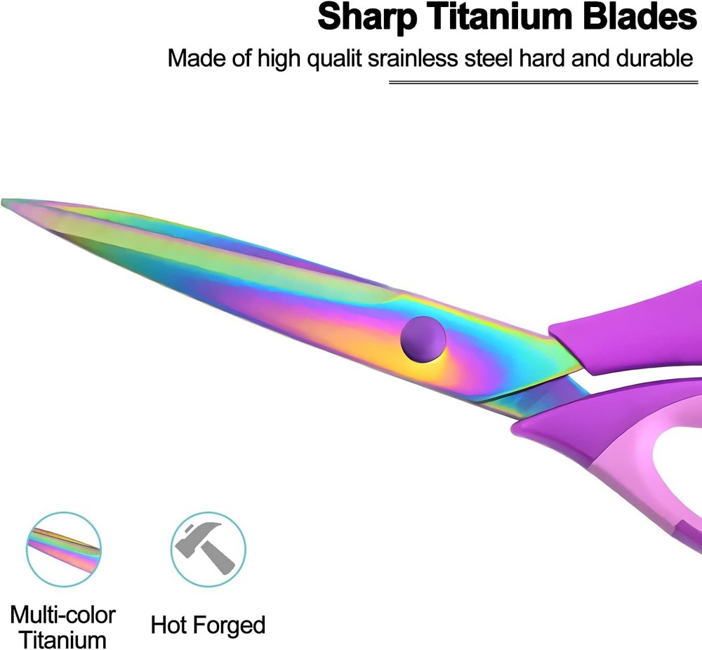 All-Purpose Scissors Set: 3 Sizes with Titanium Coating & Comfort Grip