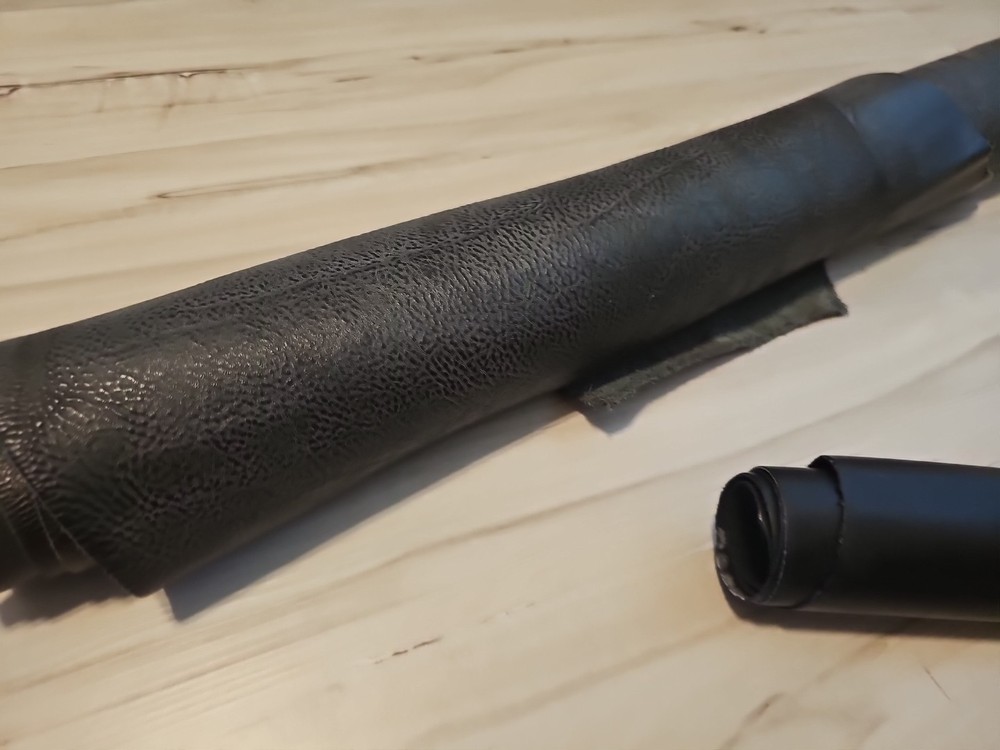 5oz STONE BLACK FULL GRAIN LEATHER HIDE MEDIUM SOFT PANEL/SHEET/SQUARE/12x12x24