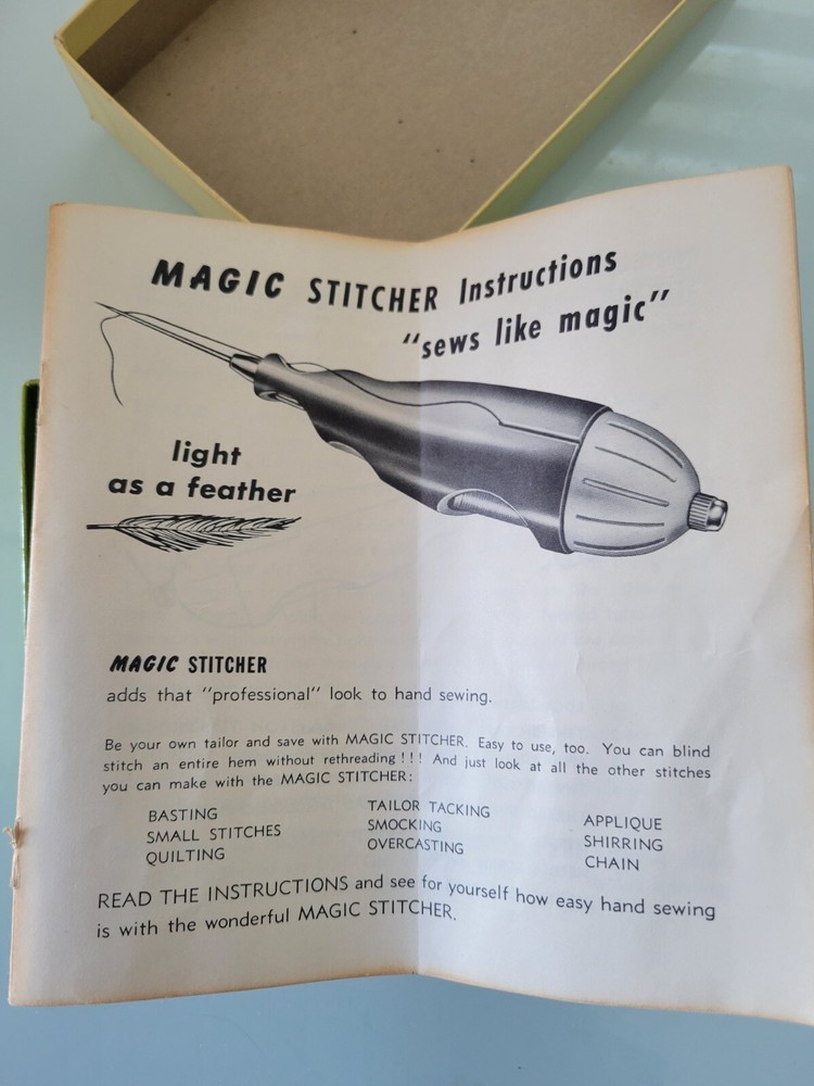 Vintage Magic Stitcher Sews Like Magic Light As A Feather,preowned Original Box
