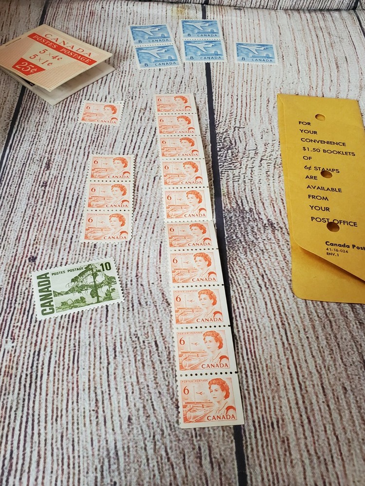 CANADA- 1 Cent, 6 Cent, 8 cent, 10 cent Postage Lot