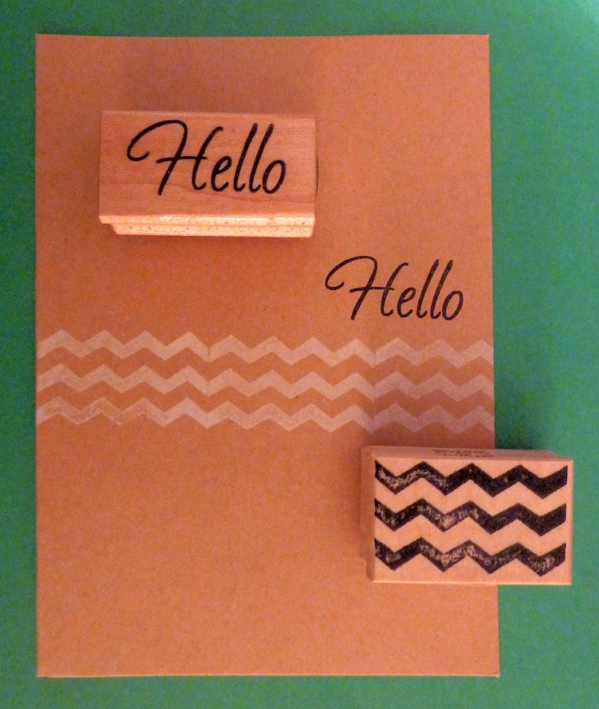 Hello Rubber Stamp, wood mounted