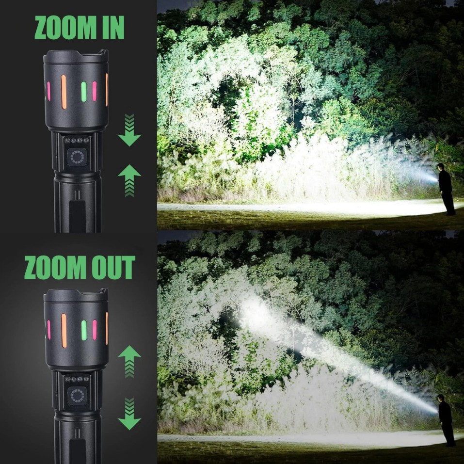 350000000 Lumen Super Bright LED Tactical Flashlight Rechargeable Work Light-