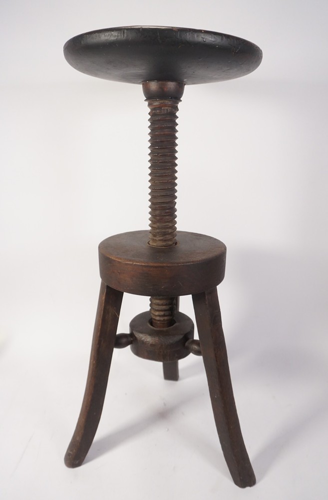 Antique Wood Stool Piano Stool Adjustable Tripod