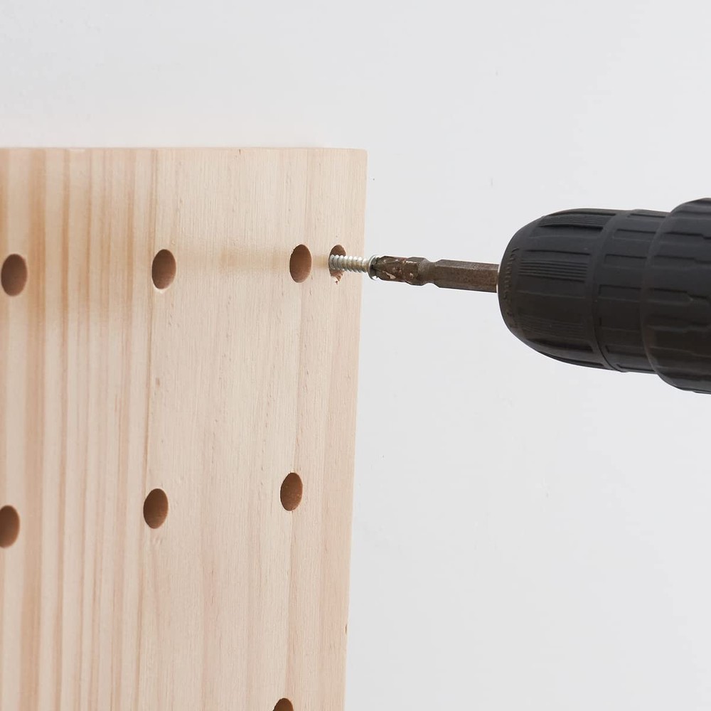 Wood Pegboard Combination Wall Organizer Kit Wooden Display Pegboard Panel Ki...