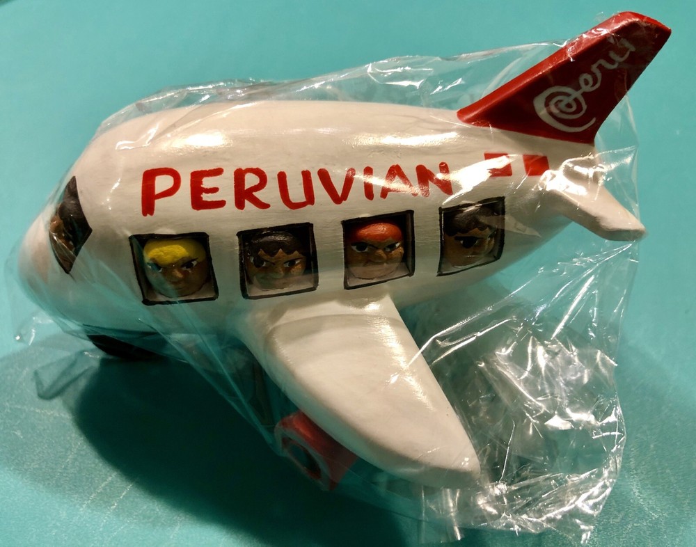 PERUVIAN AIRLINES HAND PAINTED CERAMIC PLANE
