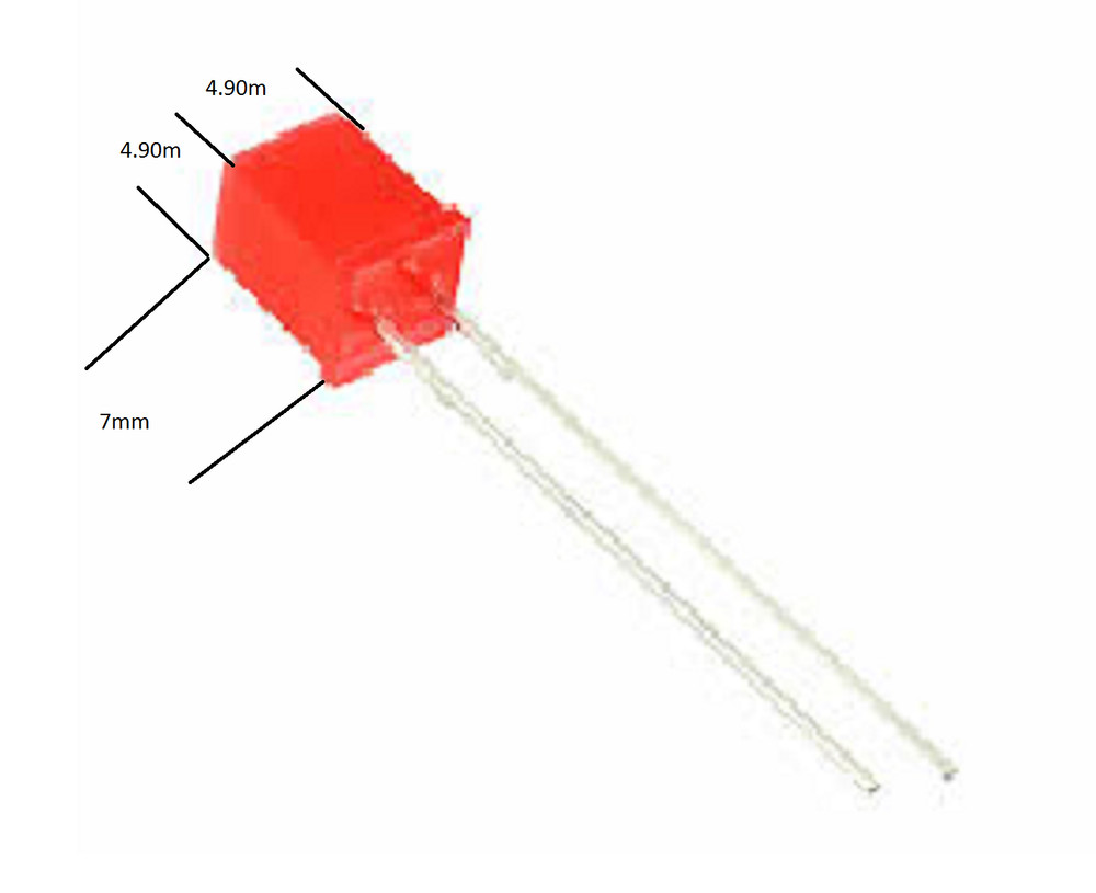 2 PCS EVERLIGHT Through Hole LED Square 0505 Red 583HD Indicator 5MM Diffused